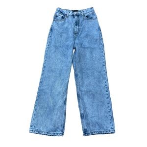 ASOS DESIGN High Waist Wide Leg Mom Jeans size 25 100% cotton 90s Y2K vibe